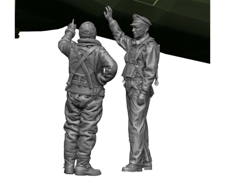 1/48 WWII US Bomber Pilot  & Crew On The Ground, Free Shipping By Air