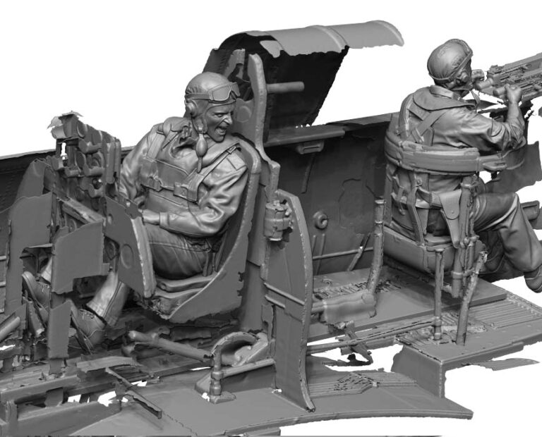 <font color=blue>1/48 WWII US Navy Pilot & Rear Gunner 2, Free Shipping By Air