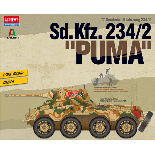 1/35 German Sd.Kfz.234/2 "PUMA" w/4 Figures: AC13514