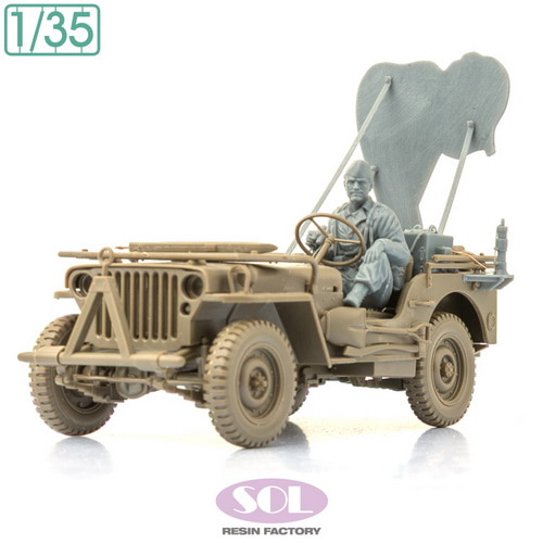 1/35 WWII US Army 1/4ton 4X4 Truck 'Follow Me', Resin Figure