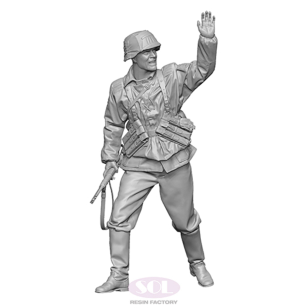1/35 WWII German Infantry w/MP40 Gunner, Resin Figure