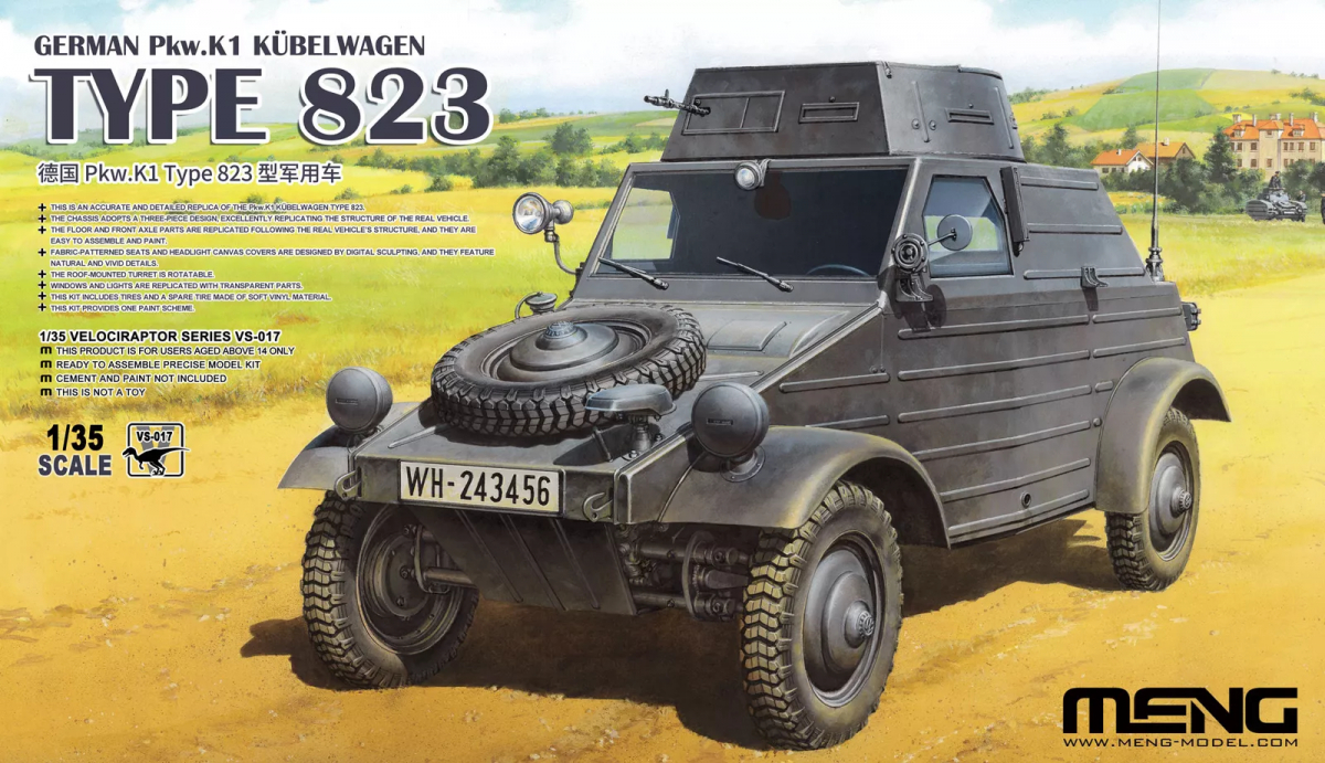 <font color=blue>1/35 German Pkw.K1 KUBELWAGEN TYPE 823, Free Shipping By Airmail
