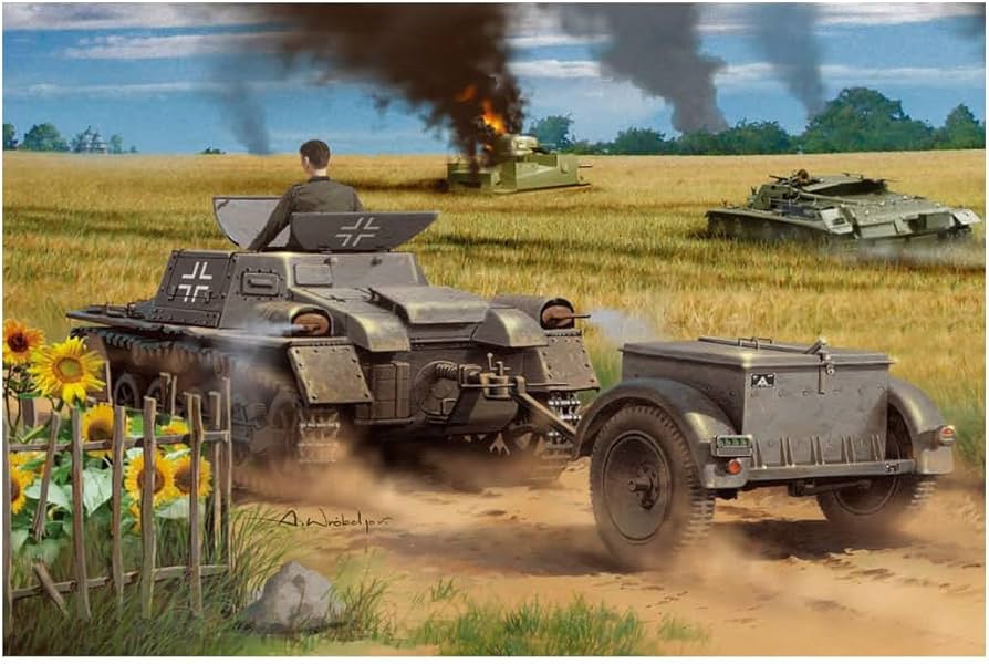 1/35 German Pz.Kpfw. I Ausf.A w/Ammo Trailer,  Free Shipping By Air