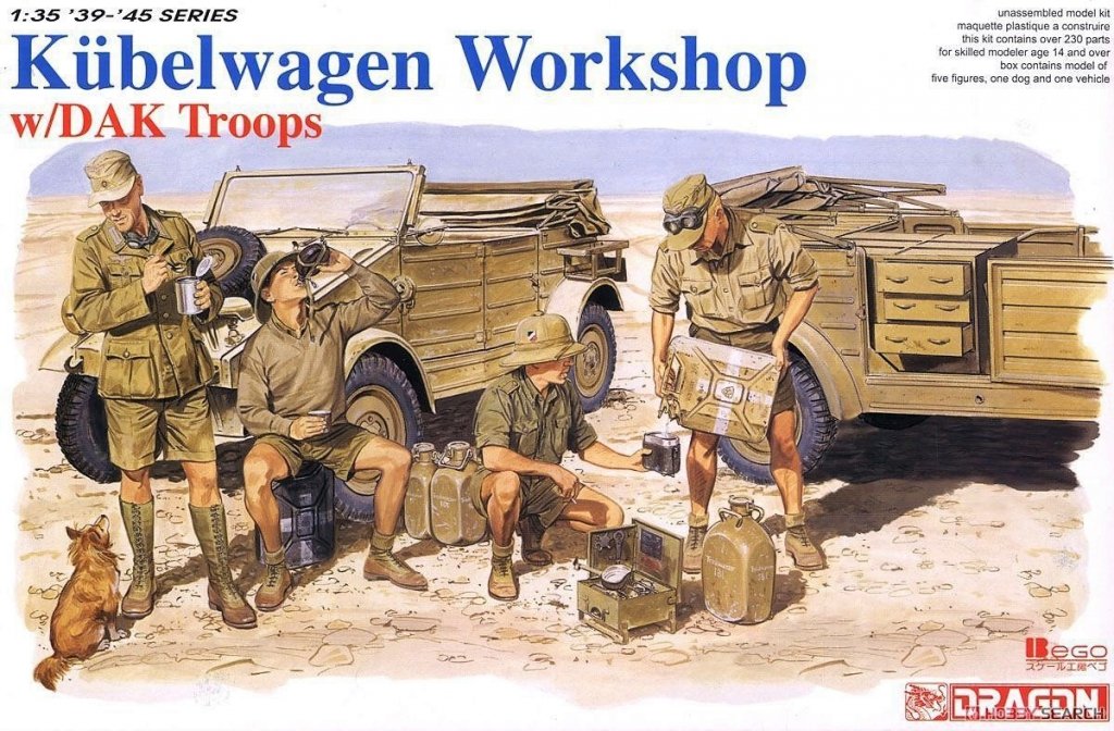 1/35 Kubelwagen Workshop w/DAK Troops, Free Shipping By Air