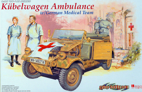 1/35 Kubelwagen Ambulance w/Medical Team, Free Shipping By Air
