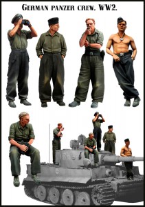<font color=blue>1/35 German Tiger Crew set, 5 figures Original Product, Free Shipping By Airmail