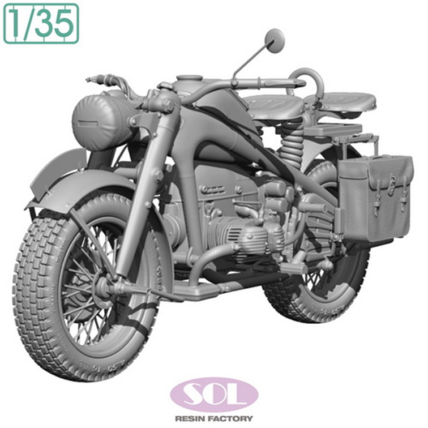 1/35 WWII German Motorcycle KS750, Free Shipping By Air