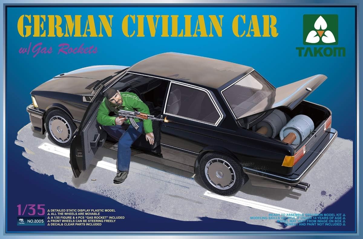 <font color=blue>1/35 German Civilian Car w/Figure & Gas Rockets, Free Shipping By Sea