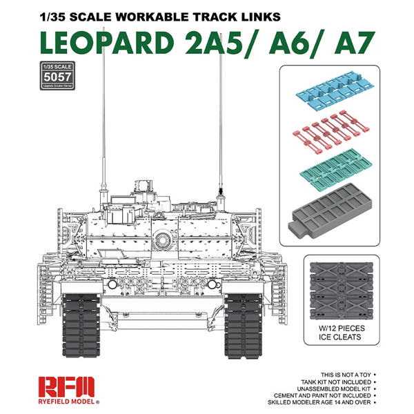 1/35 Leopard 2A5/A6/A7 Workable Track, Free Shipping By Air 